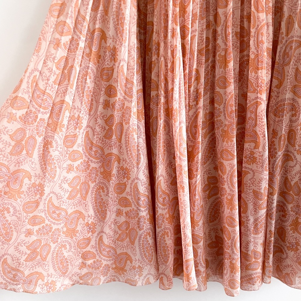 Aritzia Peach Paisley Twirl Skirt - Picture 6 of 14